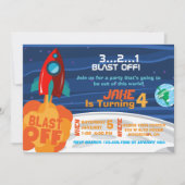 Space Birthday Invitation Kaart (Voorkant)