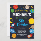 Space Birthday Invitation Kaart (Voorkant)