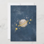 Space Birthday Moon Stars Planets Galaxy Boy Party Kaart (Achterkant)