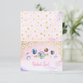 Space Birthday Party Buffet Food Labels Informatiekaartje (Staand voorkant)