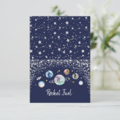 Space Birthday Party Buffet Food Labels Plaats kaa Informatiekaartje (Staand voorkant)