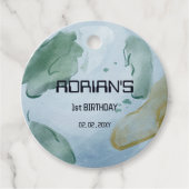 Space Birthday Party Earth Wereldbol Bedankjes Labels (Voorkant)