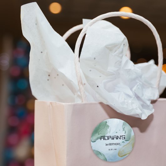 Space Birthday Party Earth Wereldbol Ronde Sticker