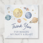 Space Birthday Party Favor Dank u Label (Voorkant)