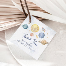 Space Birthday Party Favor Dank u Label