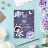 Space Birthday Party Invitation | Galaxy Astronaut Acryl Uitnodigingen (Insitu (Huwelijk))