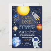 Space Birthday Party Invitation Kaart (Voorkant)