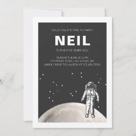 Space Birthday Party Invitation Kaart