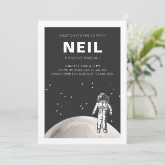 Space Birthday Party Invitation Kaart