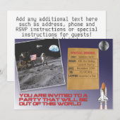 Space Birthday Party Kaart (Voorkant / Achterkant)