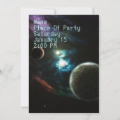 Space Birthday Party Kaart (Achterkant)