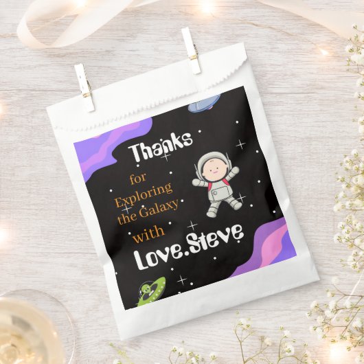 Space Birthday Party Theme Bedankzakje (Geknipt)
