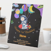 Space Birthday Party Theme Reclamebord Met Voetstuk (Insitu)