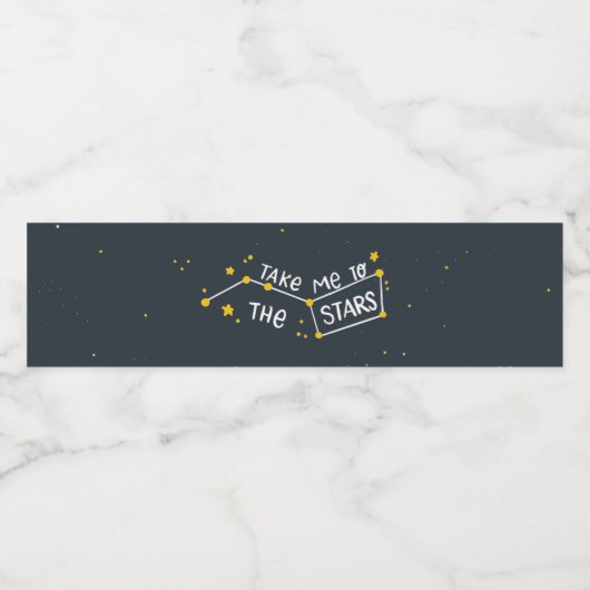 Space Birthday Waterfles Etiket (Enkel label)