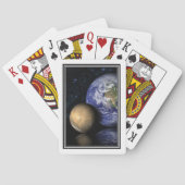 Space Black Red Blue Mars Earth Foto Collage Pokerkaarten (Achterkant)