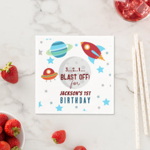 Space Blast Off 1e verjaardag Servet