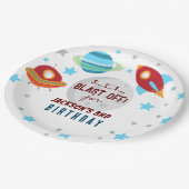 Space Blast Off 3e verjaardag Papieren Bordje (Gekanteld)