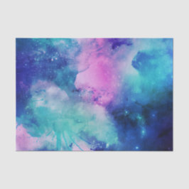 Space Blue Pink Waterverf Star Nebula Universe Tissuepapier