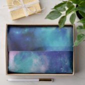 Space Blue Pink Waterverf Star Nebula Universe Tissuepapier (Geschenk)