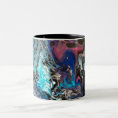 Space blue pouring tweekleurige koffiemok (Center)