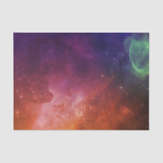 Space Blue Red Waterverf Star Nebula Universe Tissuepapier (Voorkant)