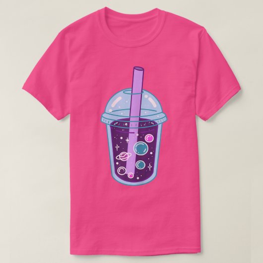 Space Boba Tea Bubble Tea Anime Japanse Kawaii Cu T-shirt (Design voorkant)