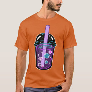 Space Boba Tea Bubble Tea Japans Anime Kawaii Cu T-shirt