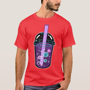 Space Boba Tea Bubble Tea Japans Anime Kawaii Cu T-shirt