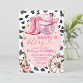 Space Boots en Bling Cowgirl 30ste verjaardag Kaart (Staand voorkant)