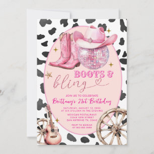 Space Boots en Bling Cowgirl 30ste verjaardag Kaart
