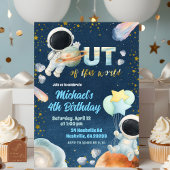 Space Boy Birthday Invitation Kaart