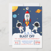 Space Boy Birthday Kaart (Voorkant)