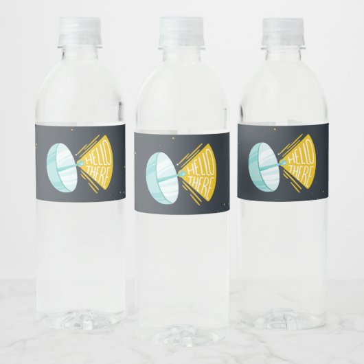 Space Boy Birthday Water Bottle Label Waterfles Etiket (Flessen)