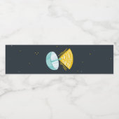 Space Boy Birthday Water Bottle Label Waterfles Etiket (Enkel label)