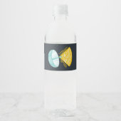 Space Boy Birthday Water Bottle Label Waterfles Etiket (Voorkant)