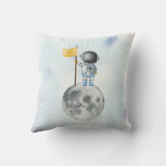 Space Boy Gold Galaxy Moon Stars-raket UFO-draad Kussen (Achterkant)