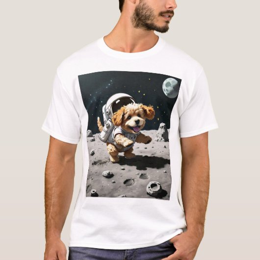 Space Boy, ontdekkingsreiziger, hou van mijn huisd T-shirt (Voorkant)