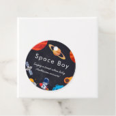 Space Boy Planets Schattige Astronaut Baby shower Bedankjes Labels (In situ)