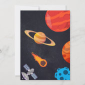 Space Boy Planets Schattige Astronaut Baby shower Bedankkaart (Achterkant)