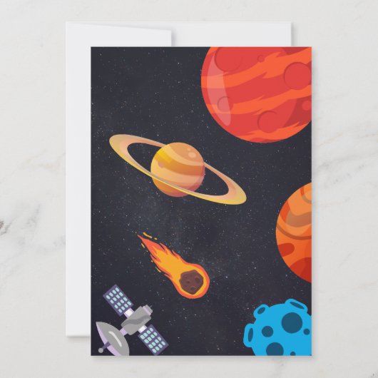 Space Boy Planets Schattige Astronaut Baby shower Bedankkaart (Achterkant)