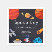 Space Boy Planets Schattige Astronaut Baby shower Servet (Voorkant)