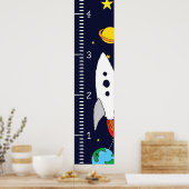 Space Boys Mannelijke Groeigrafiek Liniaal Mijn Gr Poster (Keuken)