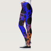Space Bubble Spots - Blauw/Oranje Leggings (Links)