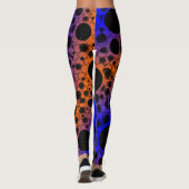 Space Bubble Spots - Blauw/Oranje Leggings (Achterkant)