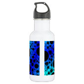 Space Bubble Spots - Cyaan/Blauw Waterfles (Achterkant)