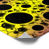 Space Bubble Spots - Geel/Paars Poster (Hoek)