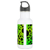 Space Bubble Spots - Groen/Lime Waterfles (Achterkant)