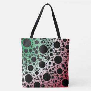 Space Bubble Spots - Groen/Wit/Rood Tote Bag
