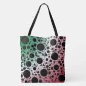Space Bubble Spots - Groen/Wit/Rood Tote Bag (Achterkant)