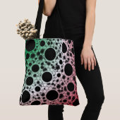 Space Bubble Spots - Groen/Wit/Rood Tote Bag (Dichtbij)